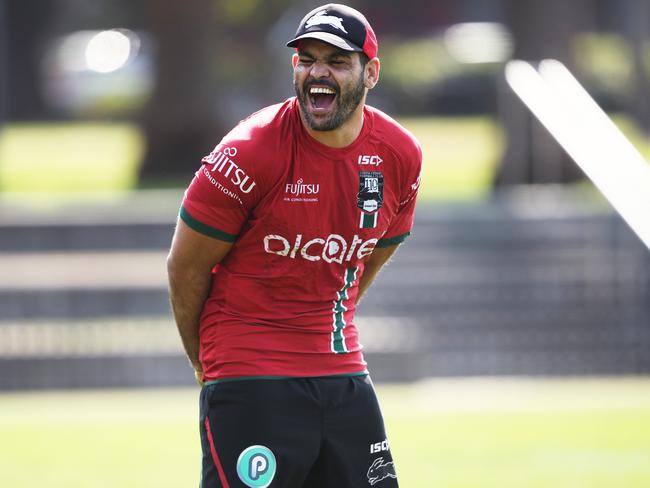 Greg Inglis’ one-liner broke the ice at the Burgess press conference. Picture. Phil Hillyard