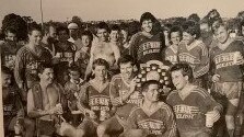 The victorious Lismore Marist Brothers' rugby league team of 1987, which claimed the Group 1 minor and major premiership as well as the Clayton Cup. Photo: supplied.