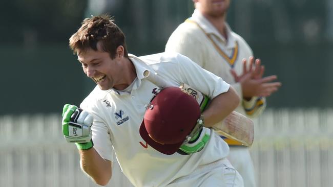 Who could forget Peter Dickson’s iconic grand final knock against Ringwood. Picture: Lawrence Pinder