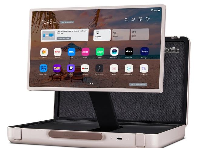 EMBARGO FOR TWAM, 10 MAY 2025. FEE MAY APPLY. LG StanbyME Go 27 inch Portable Smart Touch Screen with Briefcase Design. Photo: Supplied