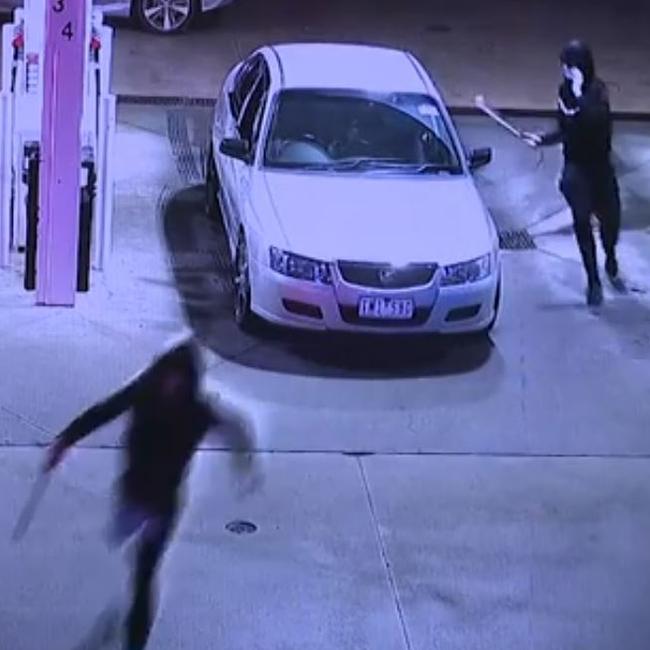 The attackers were wielding machetes. Picture: Channel 7