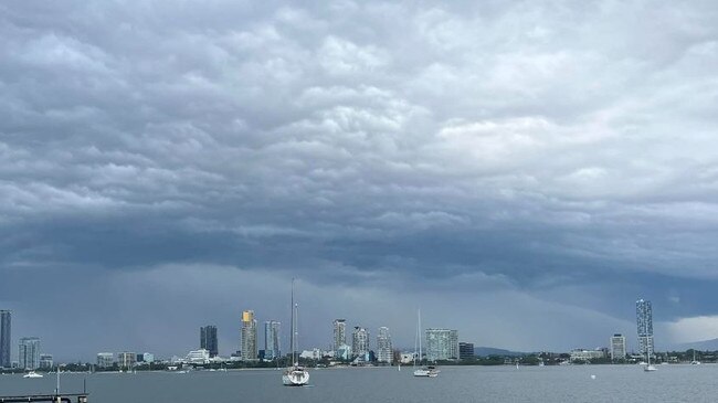 A severe thunderstorm approaching the Gold Coast. Picture: Mark Bannerman