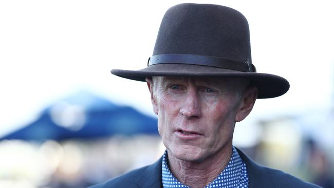 SYDNEY, AUSTRALIA - MARCH 30: Trainer Danny Williams looks on after Jay Ford riding Bandi's Boy wins Race 6 Egroup Security Star Kingdom Stakes during "Stakes Day" - Sydney Racing at Rosehill Gardens on March 30, 2024 in Sydney, Australia. (Photo by Jeremy Ng/Getty Images)