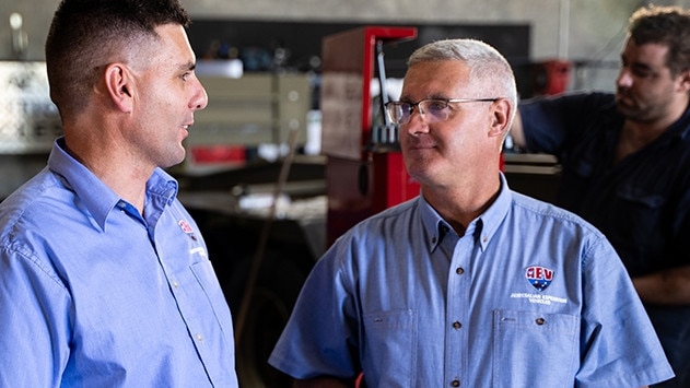 Australian Expedition Vehicles business development manager Michael Fry (left) and managing director Michael McMillan. Picture: Supplied