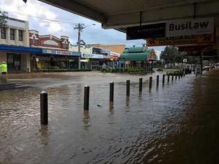 INUNDATION: Flooding in the Lismore CBD early Friday morning,. Picture: Hamish Broome