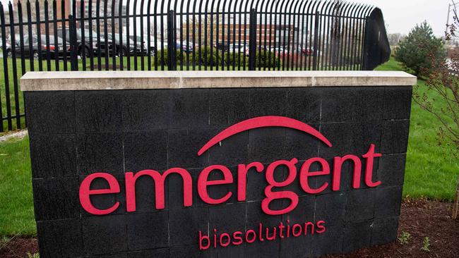 The Emergent BioSolutions plant, a manufacturing partner for Johnson &amp; Johnson's Covid-19 vaccine, in Baltimore, Maryland. Picture: AFP