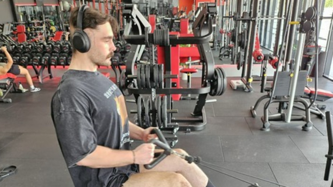 Michael Maloney is keeping positive despite his diagnosis and has been training in the gym. Photo: Supplied