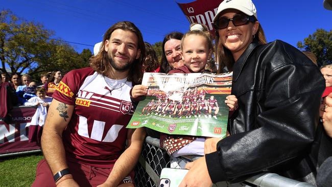 Pat Carrigan with some of his many supporters at a fan day in Toowoomba. Pics Adam Head