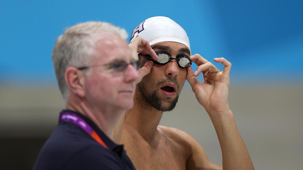 Michael Phelps and his coach Bob Bowman.