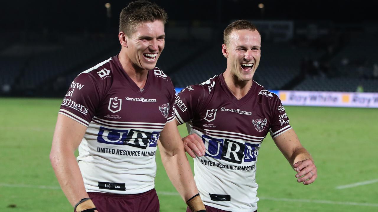 Reuben Garrick and Daly Cherry-Evans have plenty to smile about.