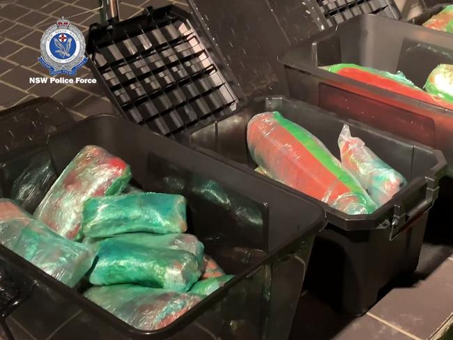 The estimated $35 million worth of ice seized by police in the back of a ute in Malabar. Picture: NSW Police