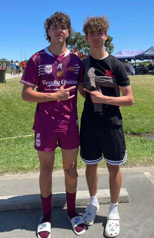 Redlands Rugby League junior Michael Hunnisett (left).