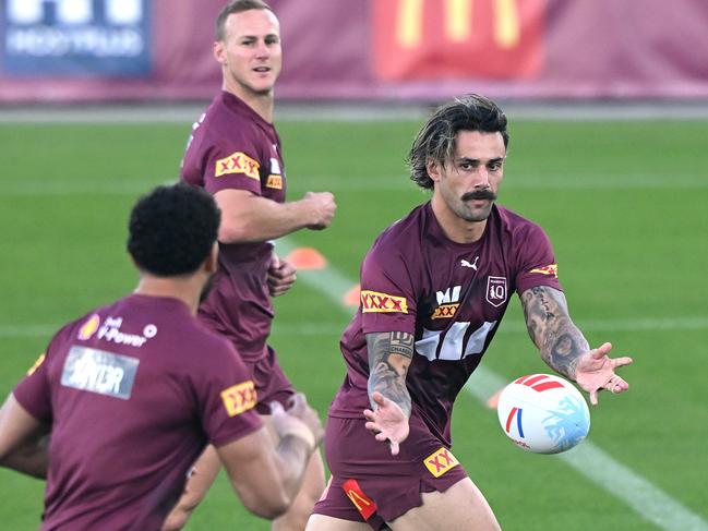 Arthars was 18th man in Maroons camp. Picture: Bradley Kanaris/Getty Images