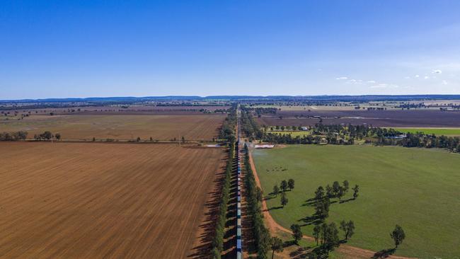 The Inland Rail line near Parkes in central west NSW. Picture: ARTC