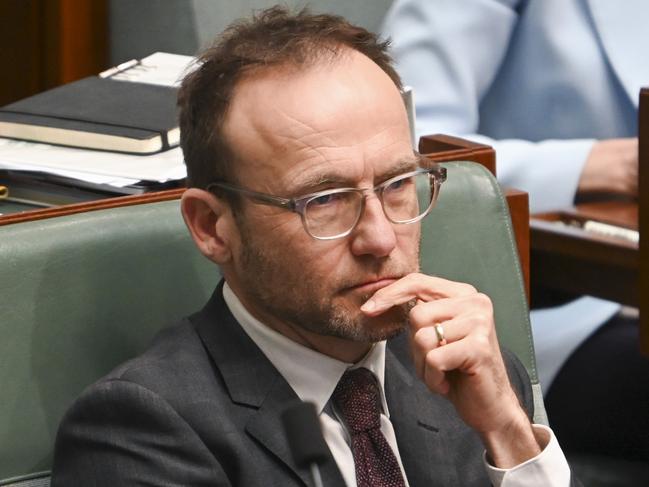 CANBERRA, Australia - NewsWire Photos - October 8, 2024: Leader of the Australian Greens Adam Bandt during Question Time at Parliament House in Canberra. Picture: NewsWire / Martin Ollman