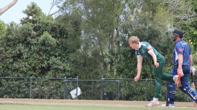 Will Greenland sends down a delivery for Warringah Cricket Club. Picture: Warringah Cricket Club