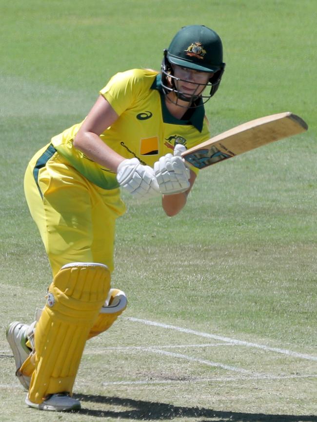 Cheatle with bat in hand for Australia during a one-day international against NZ in 2019. Picture: Richard Wainwright/AAP