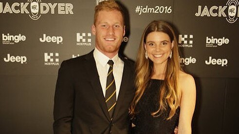 Vlastuin and his partner Georgia Kelly will be at the Brownlow on Monday night. Picture: Instagram