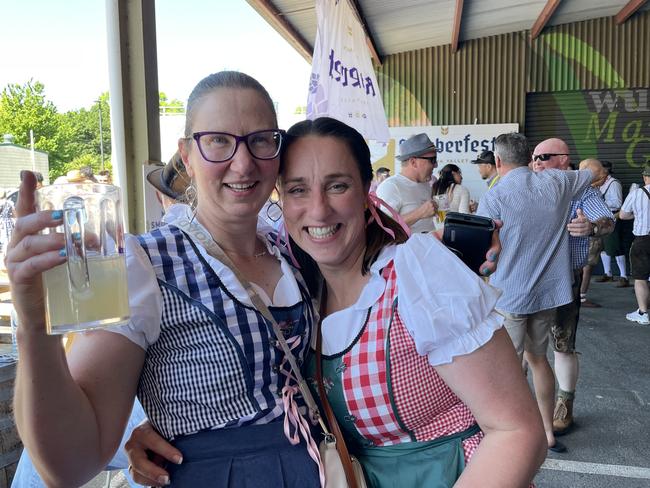 Serena Fraser and Amber Stewart at the 2024 Yarra Valley Oktoberfest. Picture: Himangi Singh.