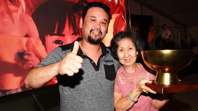 Golden Bowl winner Chok’s Place owner Jason Chin with mum Loretta Chin. Picture: Katrina Bridgeford