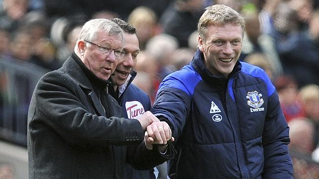 Former Manchester United manager Sir Alex Ferguson, left, and his successor David Moyes.