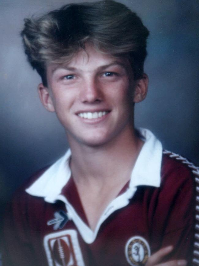 Darren Lockyer in his Queensland Under-15 jersey at the time he first met Broncos scout Cyril Connell.
