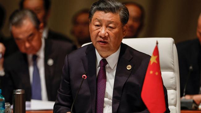 Xi Jinping attends the plenary session during the 2023 BRICS Summit. Picture: AFP.