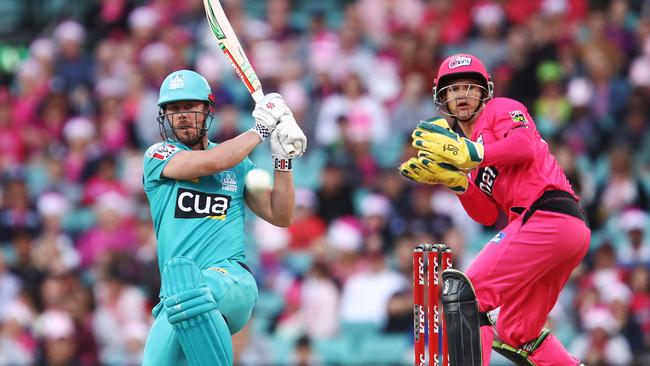 Chris Lynn hits out against the Sixers. Picture: Getty Images