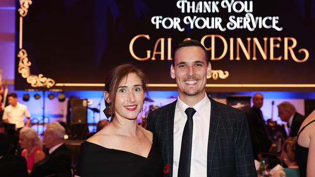 Claire Haines and Joseph Hardy attend the Cairns RSL sub branch annual Thank You For Your Service gala dinner, held at the Pullman International hotel. Picture: Brendan Radke