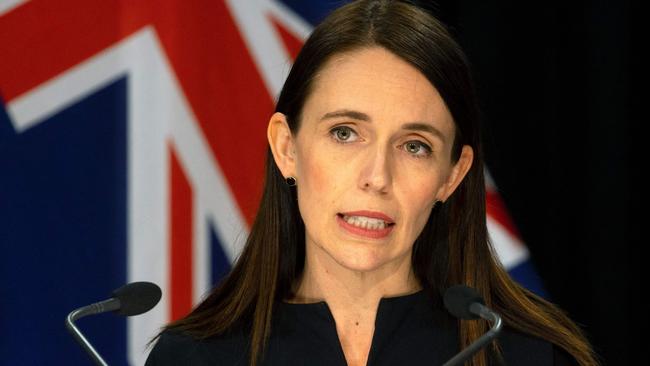 New Zealand Prime Minister Jacinda Ardern announces a public holiday to mark the death of Queen Elizabeth at Parliament in Wellington on Monday. Picture: AFP