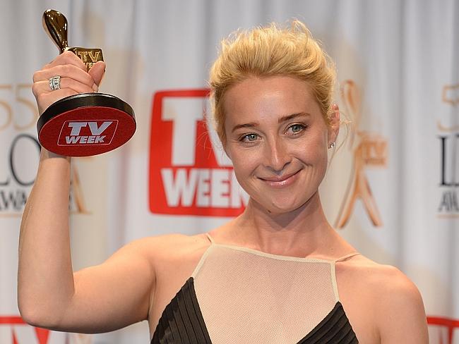 Golden girl ... Asher Keddie with her Gold Logie for the Most Popular Personality at the 2013 Logie Awards.