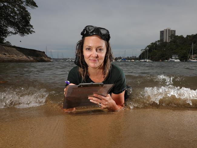 Lead researcher on the Australian Shark Attack File, Dr Phoebe Meagher, who is based at Taronga Zoo, pictured at Sirius Cove. Picture: AAP Image/Chris Pavlich