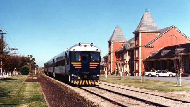 Chateau Tanunda owner John Geber wants to use his bluebird train to service the Barossa Valley wine region. Picture: Supplied