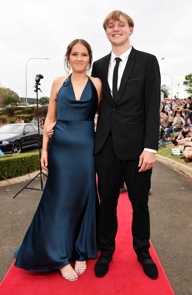 Lauren Bright and Clinton Debney at Highfields State Secondary College. Picture: Patrick Woods.