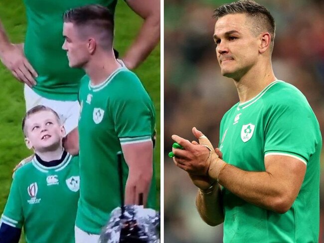 Johnny Sexton's son melted the hearts of rugby fans.