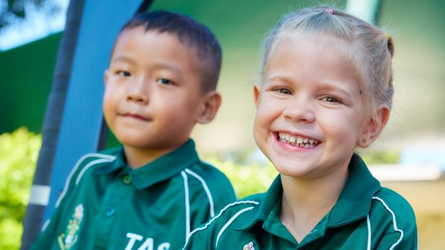 Trinity Anglican School White Rock prep students Divyam Gurung and Sienna Gisler. Picture: Romy Photography.