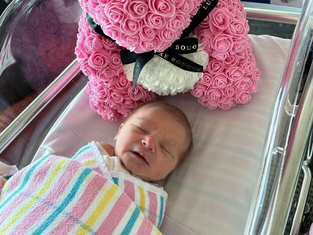 9 News reporte Emily Cavallaro has announced the birth of baby girl Sabrina. Photo: Instagram @ebony cavallaro