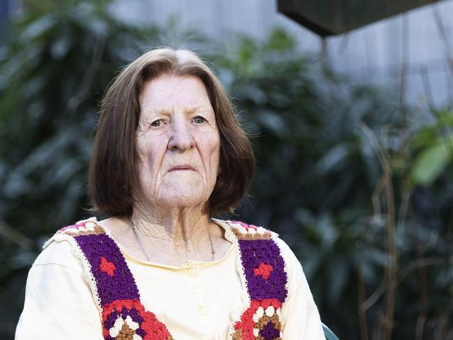 Gwen Sandall (81) posing at her home at 39 Jeffcott Street, Wavell Heights, Brisbane, 22nd of April 2020. (AAP Image/Attila Csaszar)