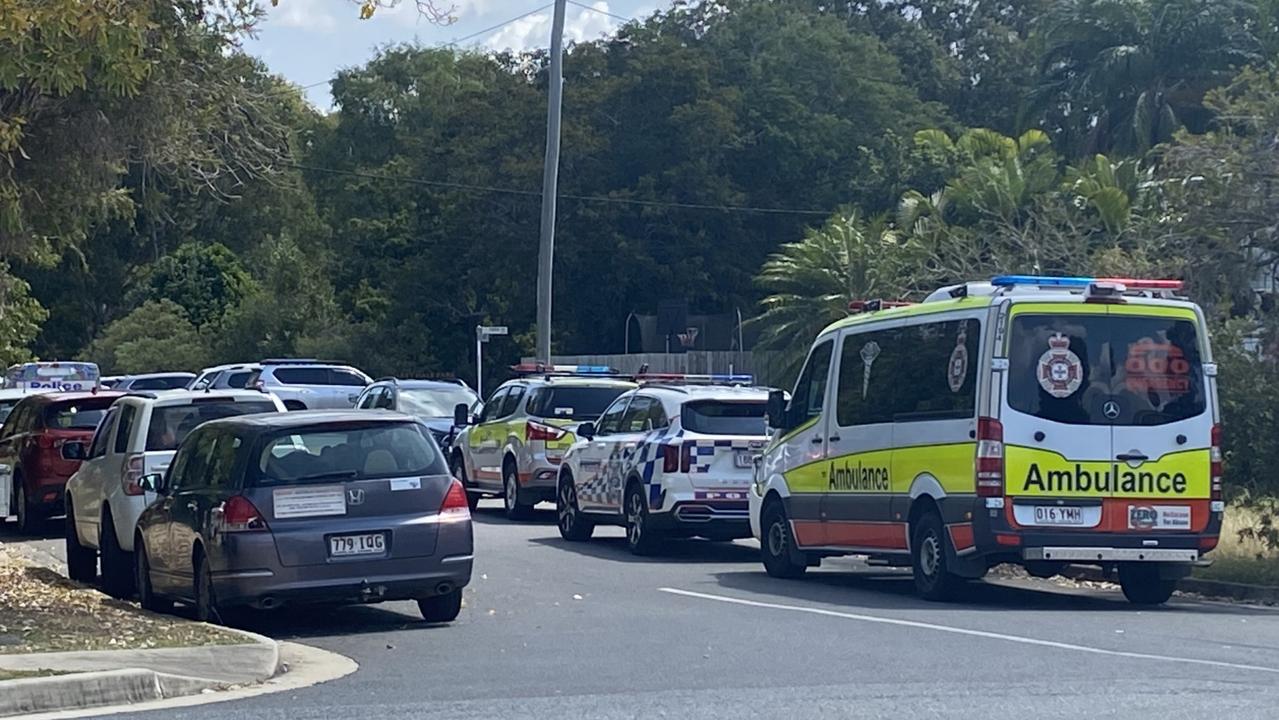 Multiple emergency crews were called to Berserker on Friday (September 8) after three men were allegedly attacked by a man with a machete.