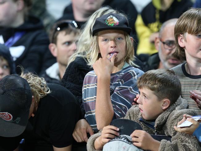 Nitro Circus at Kardinia Park on March 7, 2022. Stunts, crowd reactions, fireworks, plenty of colour. Picture: Mark Wilson
