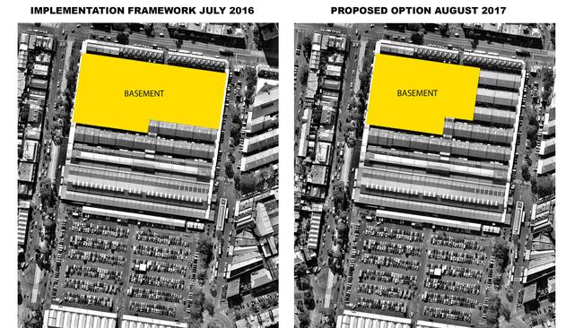 The revised basement option under the Queen Victoria Market sheds. Pic: City of Melbourne.