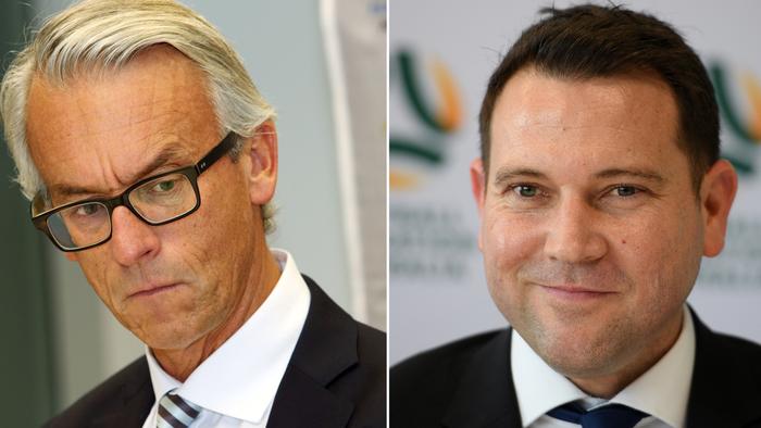 Incoming! New FFA CEO James Johnson (R) is ready to make an impact, after David Gallop's (L) time in charge.
