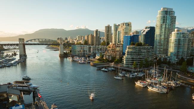 The Vancouver skyline from the Granville Bridge.