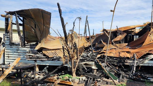 The scene of a house fire on Grevillea St, Biloela. Picture: Aden Stokes