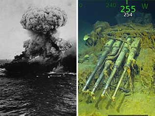 Lexington sunk and found WW2