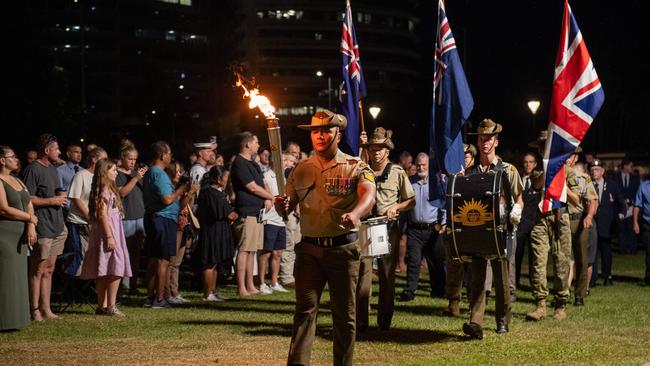 109 years after the Gallipoli landings, Territorians gather in Darwin City to reflect on Anzac Day. Picture: Pema Tamang Pakhrin