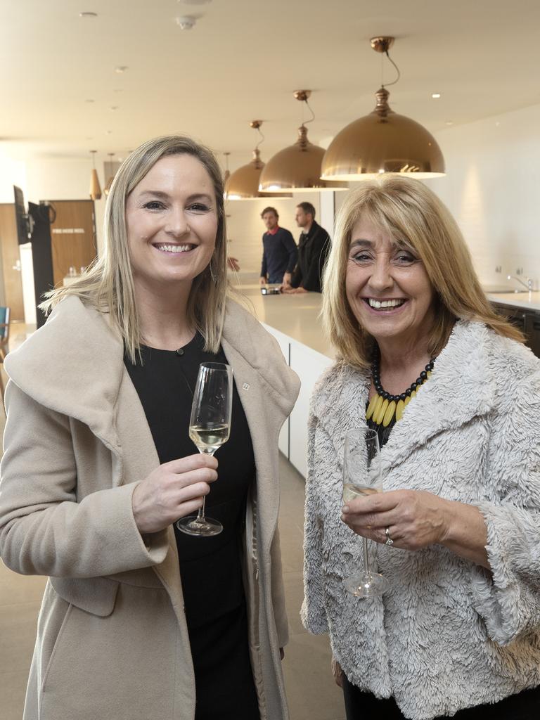 Danica Taylor and Anthoula Kalis during the opening of the Crowne Plaza Hotel at Hobart. Picture Chris Kidd