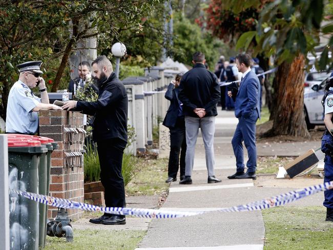 SYDNEY, AUSTRALIA - NewsWire Photos OCTOBER 4, 2024: Police on the scene in Lane Street , Wentworthville, where Police discharged their firearms , shooting two men in a stolen car that allegedly charged at Police from a carpark under an apartment block.  Picture: NewsWire / John Appleyard