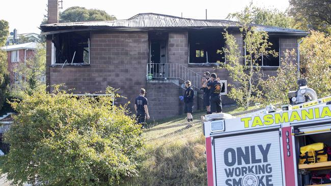 House fire in Devines Road, Glenorchy. Picture: Chris Kidd