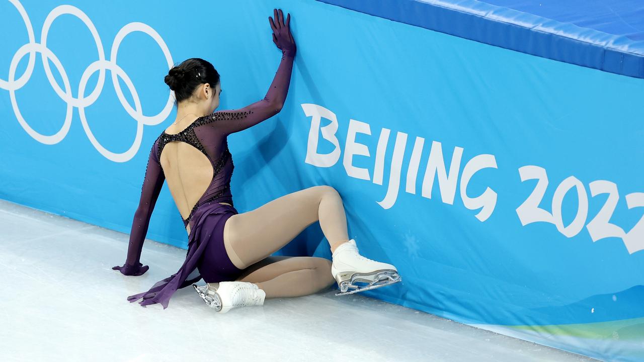 Yi Zhu copped plenty of hate online after taking a tumble. (Photo by Matthew Stockman/Getty Images)